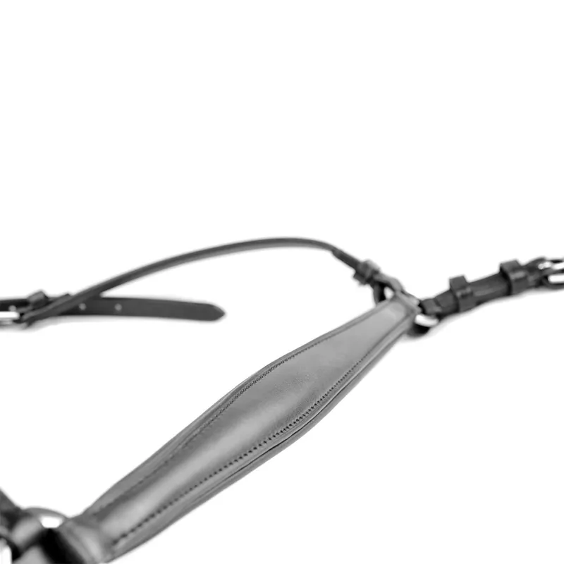 Dever Classic English Leather Padded Drop Noseband - Black-4