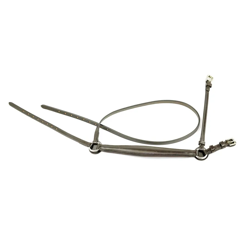 Dever Classic English Leather Padded Drop Noseband - Black-2