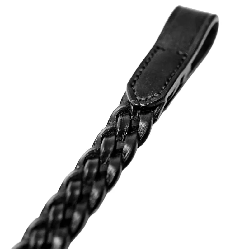 Dever Classic Plaited Leather Browband - Black
