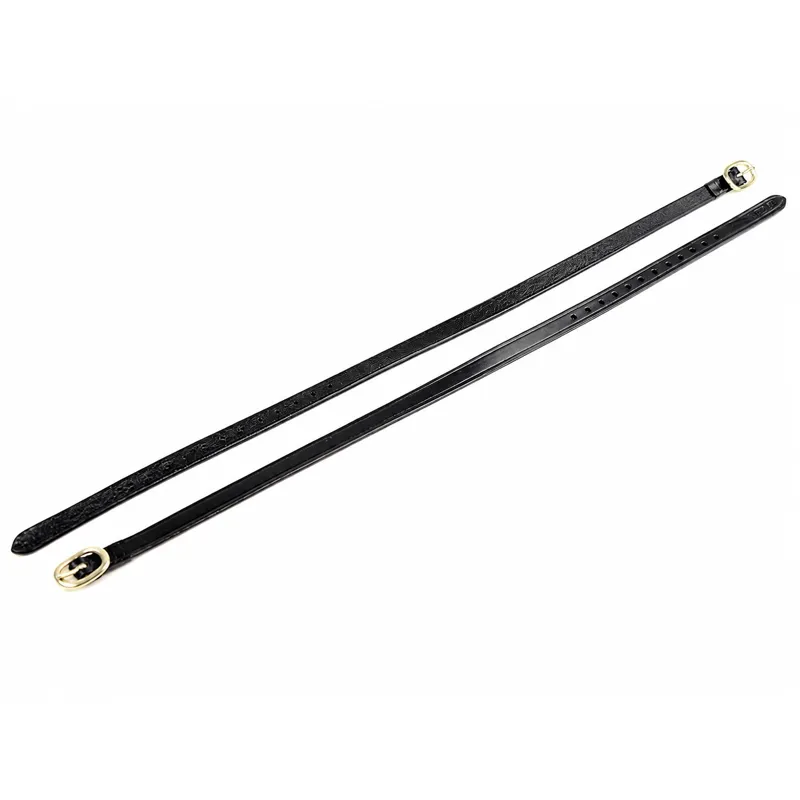 Dever Classic Adult 1/2 inch Leather Spur Straps - Black