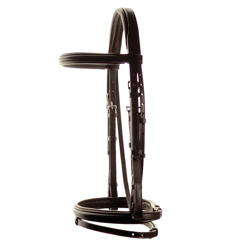 Dever Ascot Comfort Padded Flash Bridle - Brown-1