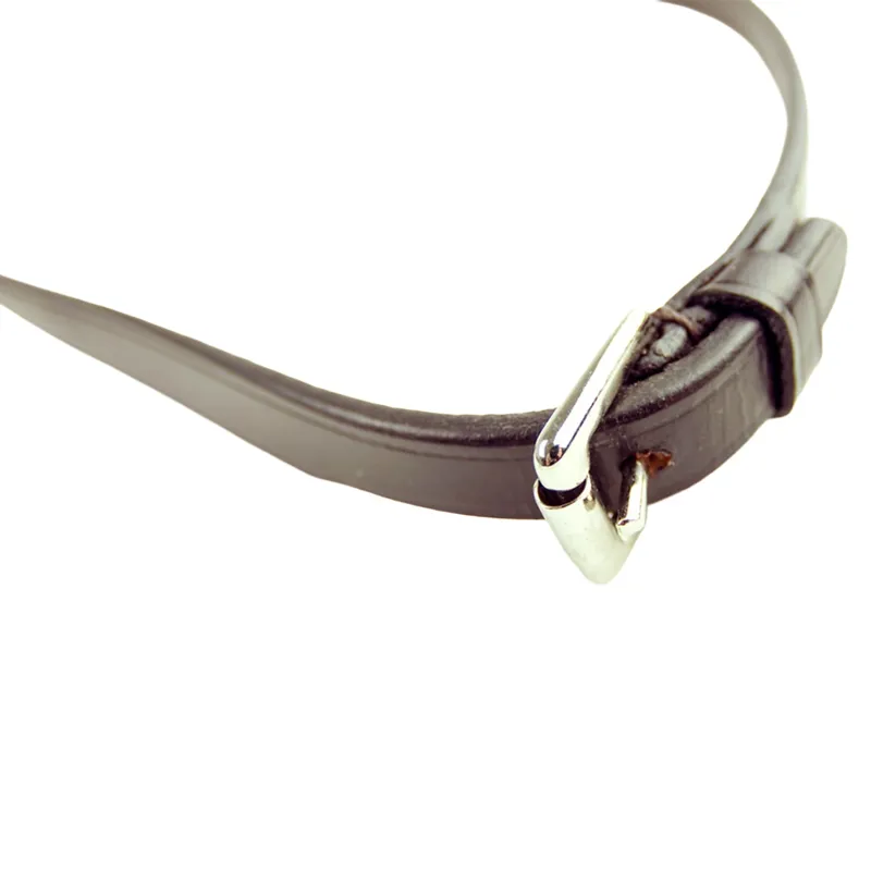 Dever Ascot Polo Buckle End Plain Reins - Brown-1