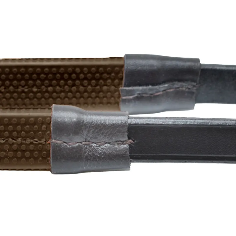 Dever Ascot Pony Race Rubber Reins - Brown-3