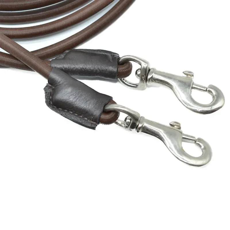 Dever Ascot Elastic Training Reins - Brown-1