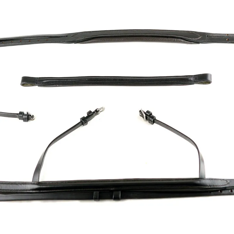Dever Ascot Comfort Padded Flash Bridle - Black-4