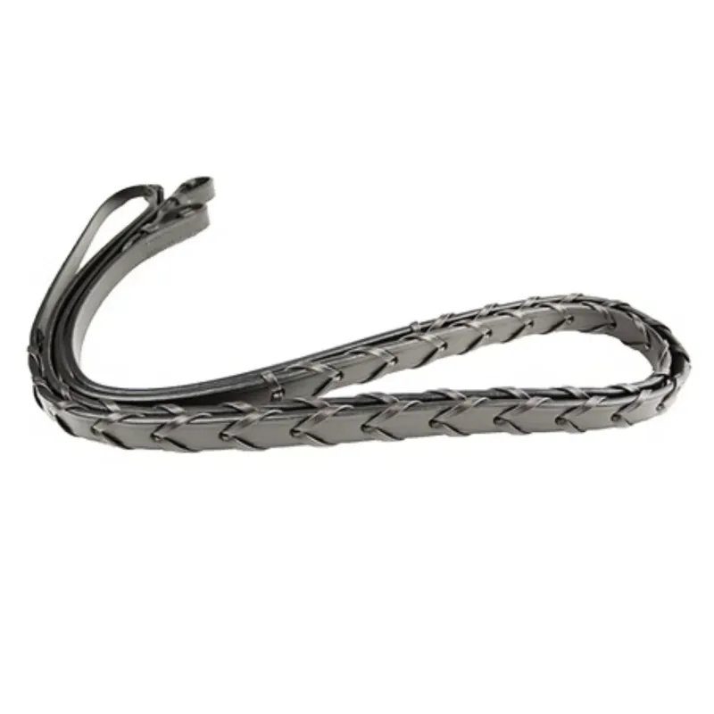 Dever Classic Laced Leather Reins - Black