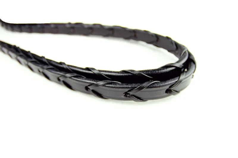 Dever Classic Laced Leather Reins - Black-1