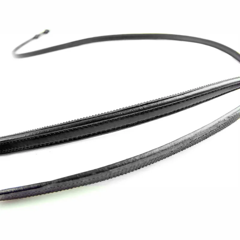 Dever Ascot Leather Dressage Reins - Black-2