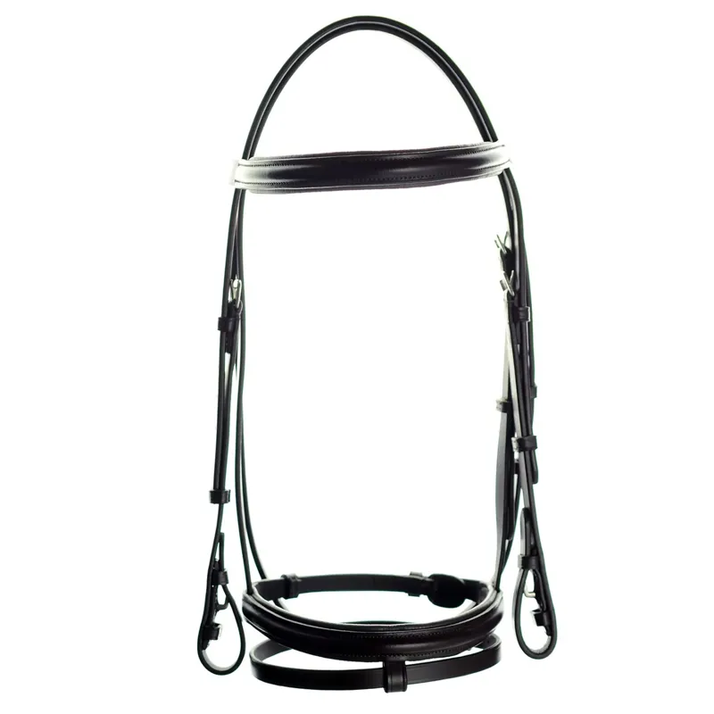 Dever Ascot Padded Flash Bridle - Black