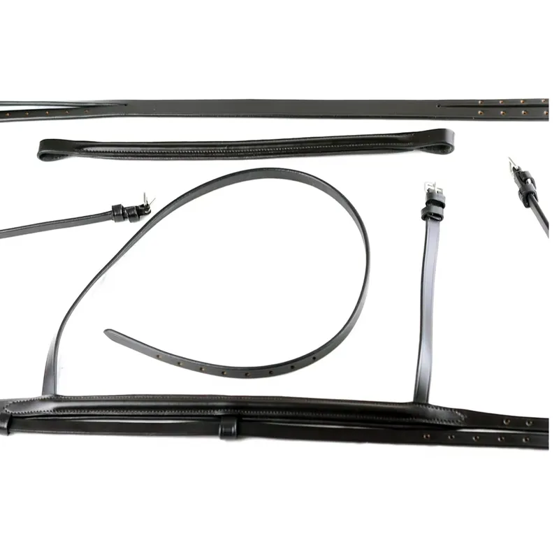 Dever Ascot Padded Flash Bridle - Black-3