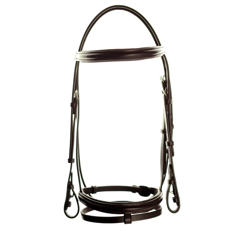 Dever Ascot Padded Flash Bridle - Brown