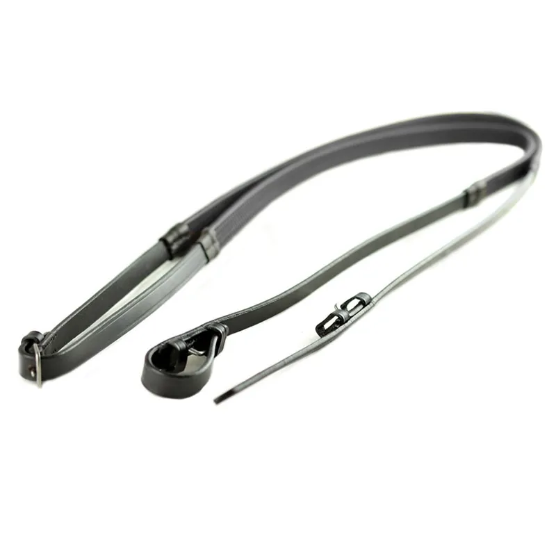 Dever Ascot Rubber Grip Reins - Black-2