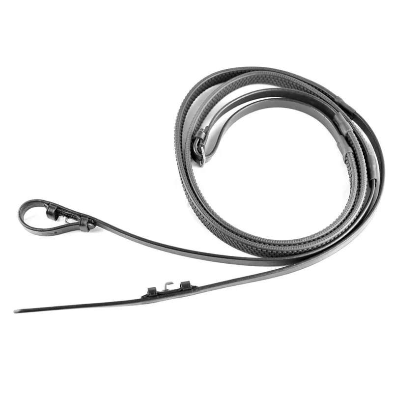 Dever Ascot Rubber Grip Reins - Black