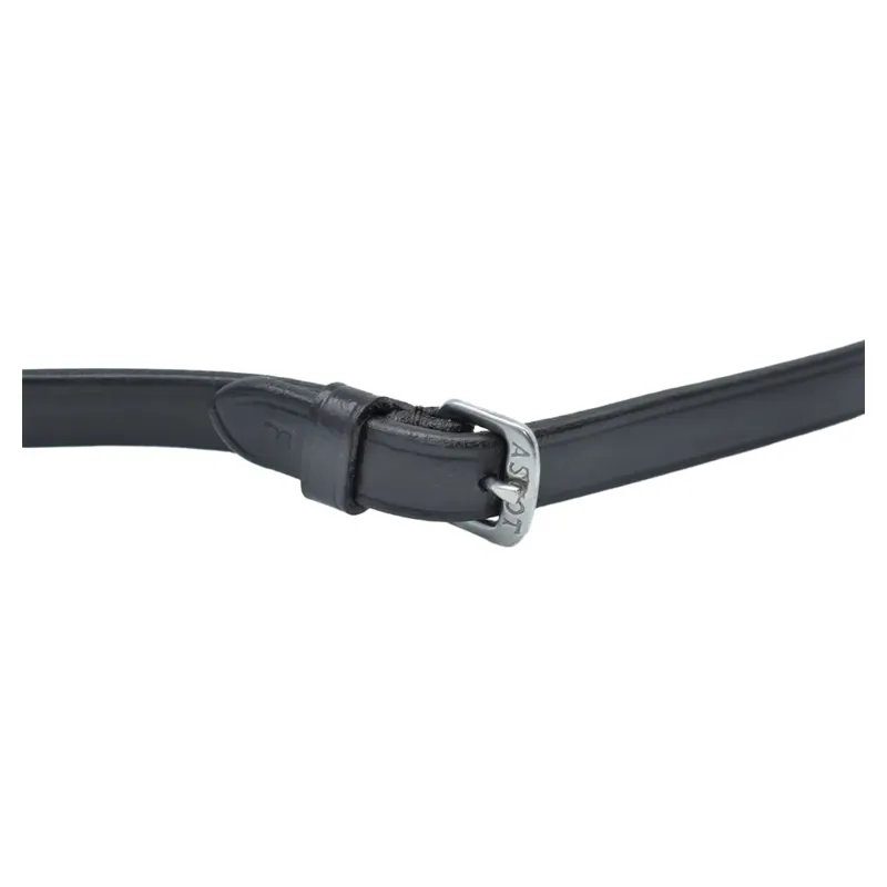 Dever Ascot Rubber Grip Reins with Buckle Fastenings - Black-1