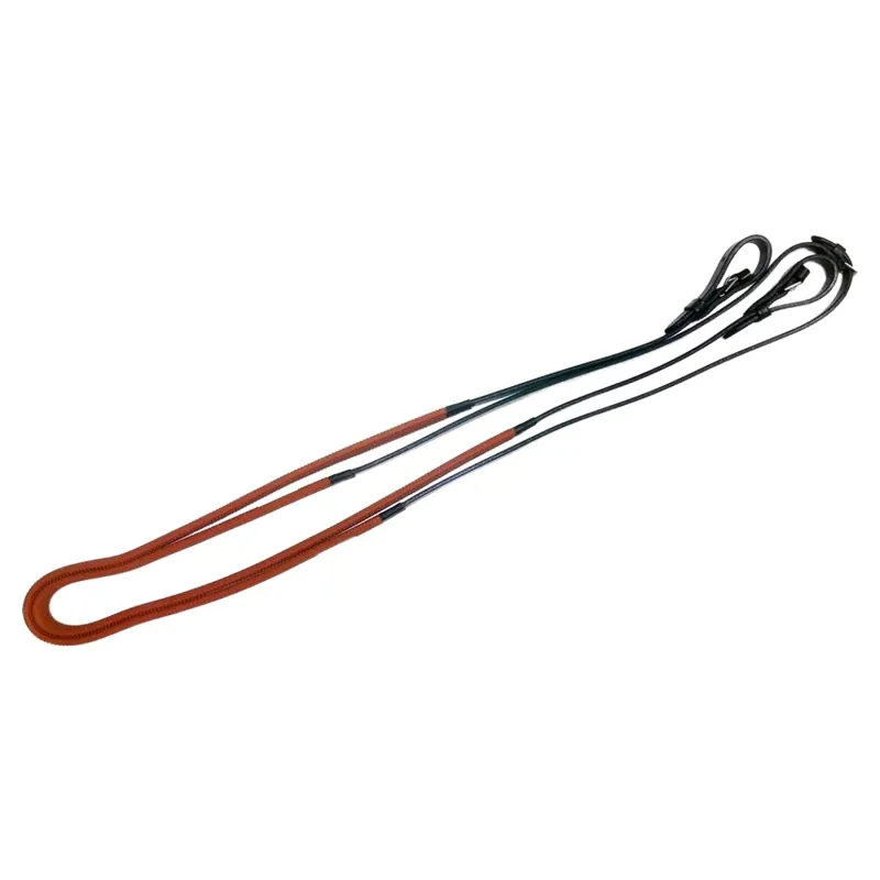 Dever Classic Arab Rubber Grip Race Reins - Brown