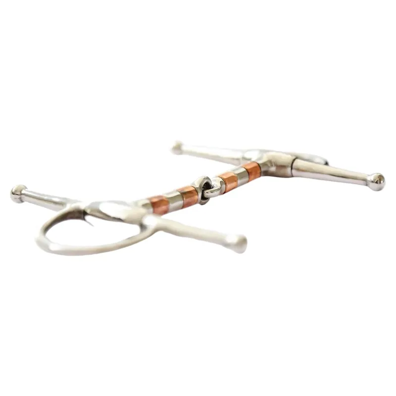 Dever Single Jointed Copper/Stainless Steel Roller Full Cheek Snaffle Bit-1