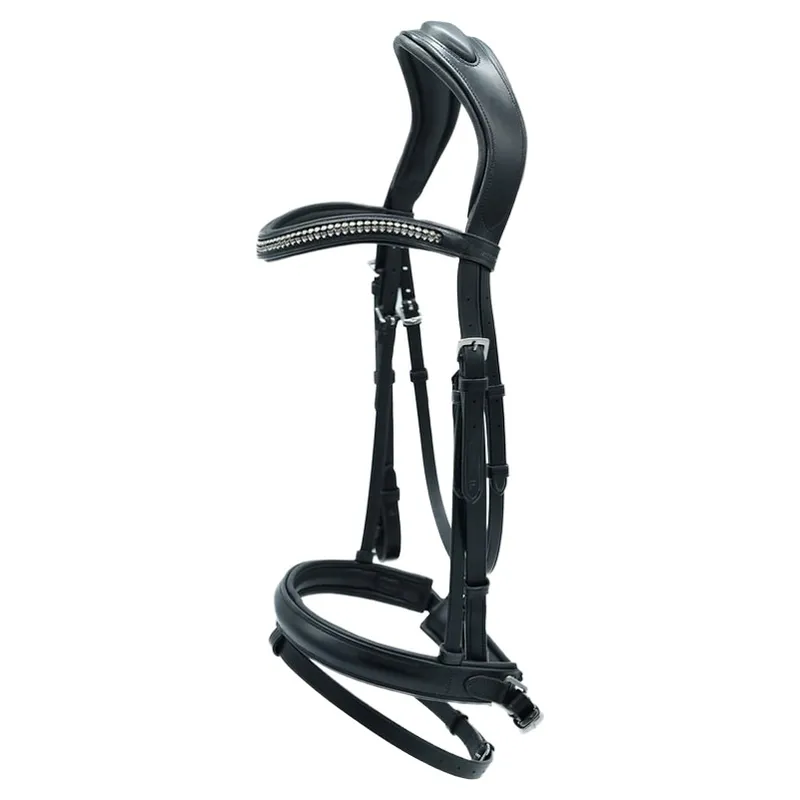 Dever Platinum Comfort Shaped Dressage Bridle - Black