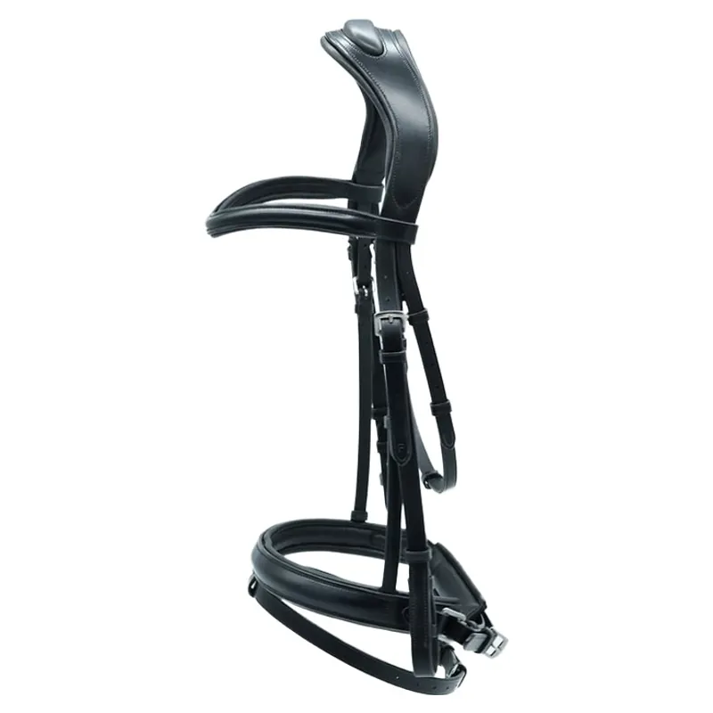 Dever Platinum Comfort Shaped Dressage Bridle - Black-2