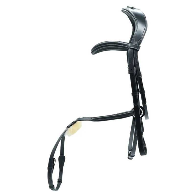 Dever Platinum Comfort High Ring Grackle Bridle - Black-1