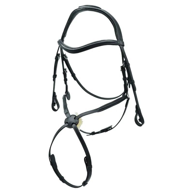 Dever Platinum Comfort High Ring Grackle Bridle - Black