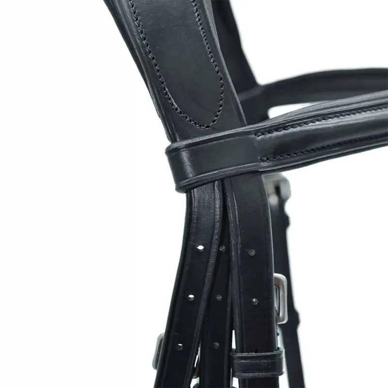 Dever Platinum Comfort Shaped Dressage Bridle - Black-4