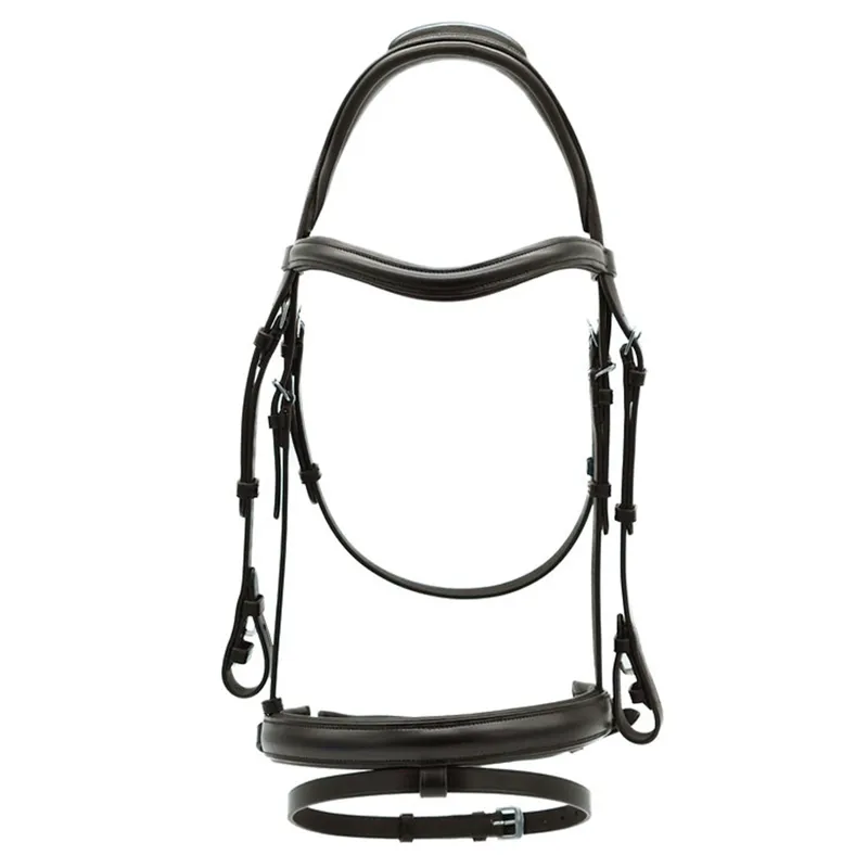 Dever Platinum Comfort Shaped Dressage Bridle - Brown-1